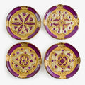 Set of 4 Florentine Wood Coasters: Plum
