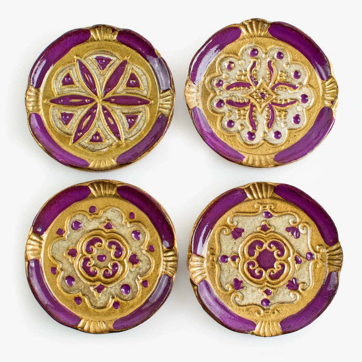 Set of 2 Florentine Wood Coasters: Capri Blue