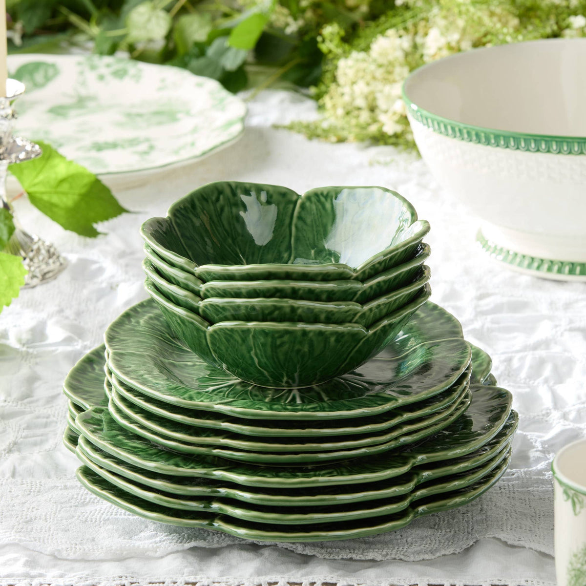 Le Jardin Cabbage 3-D Cereal Bowls 16oz