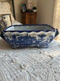Vintage Blue & White Castle Motif Foot Bath