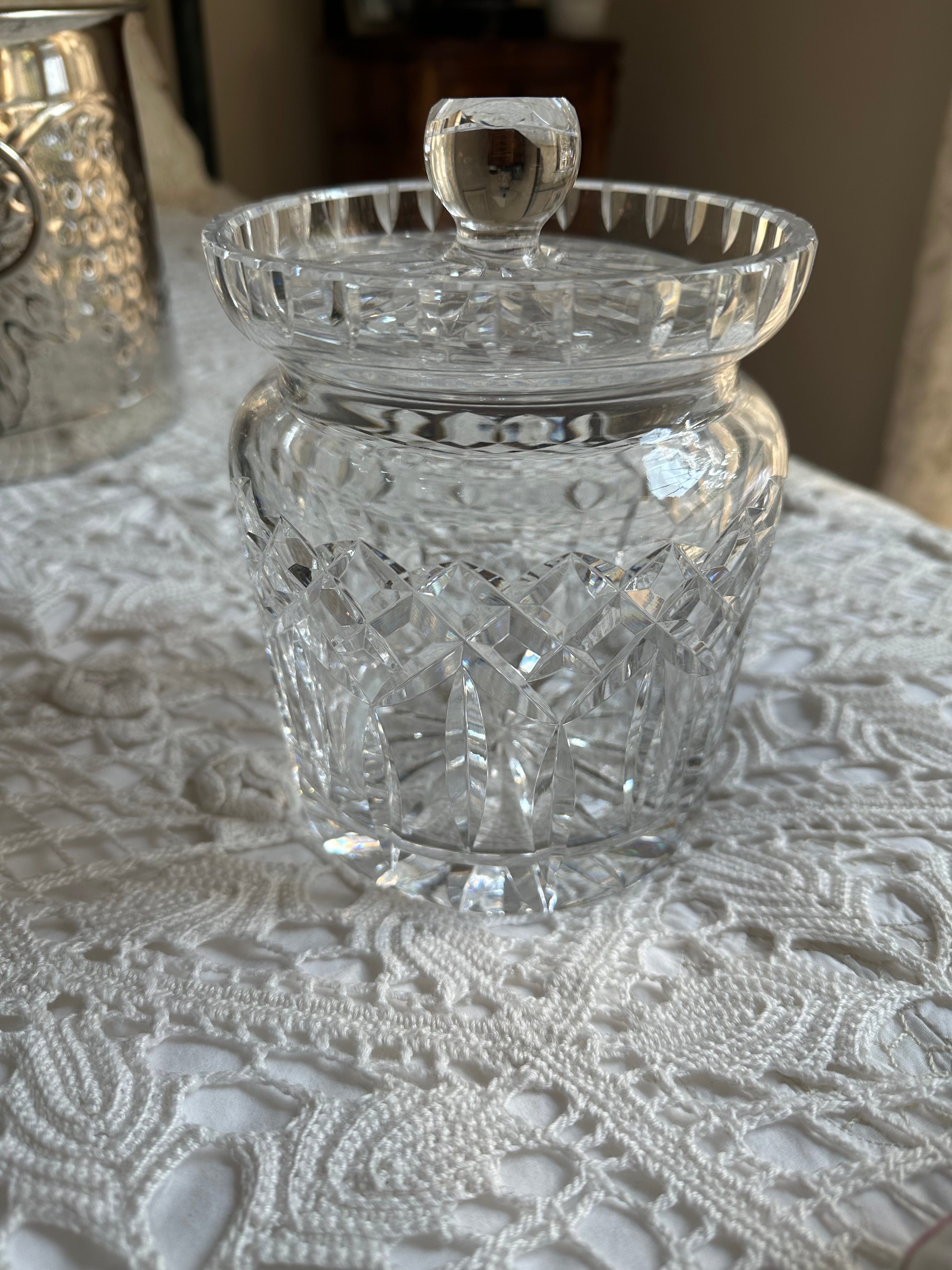 Vintage Waterford Crystal Lismore Lidded Biscuit Jar