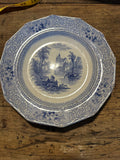 Antique James Edwards “Chateau” Blue & White Ironstone Plate – 1850s