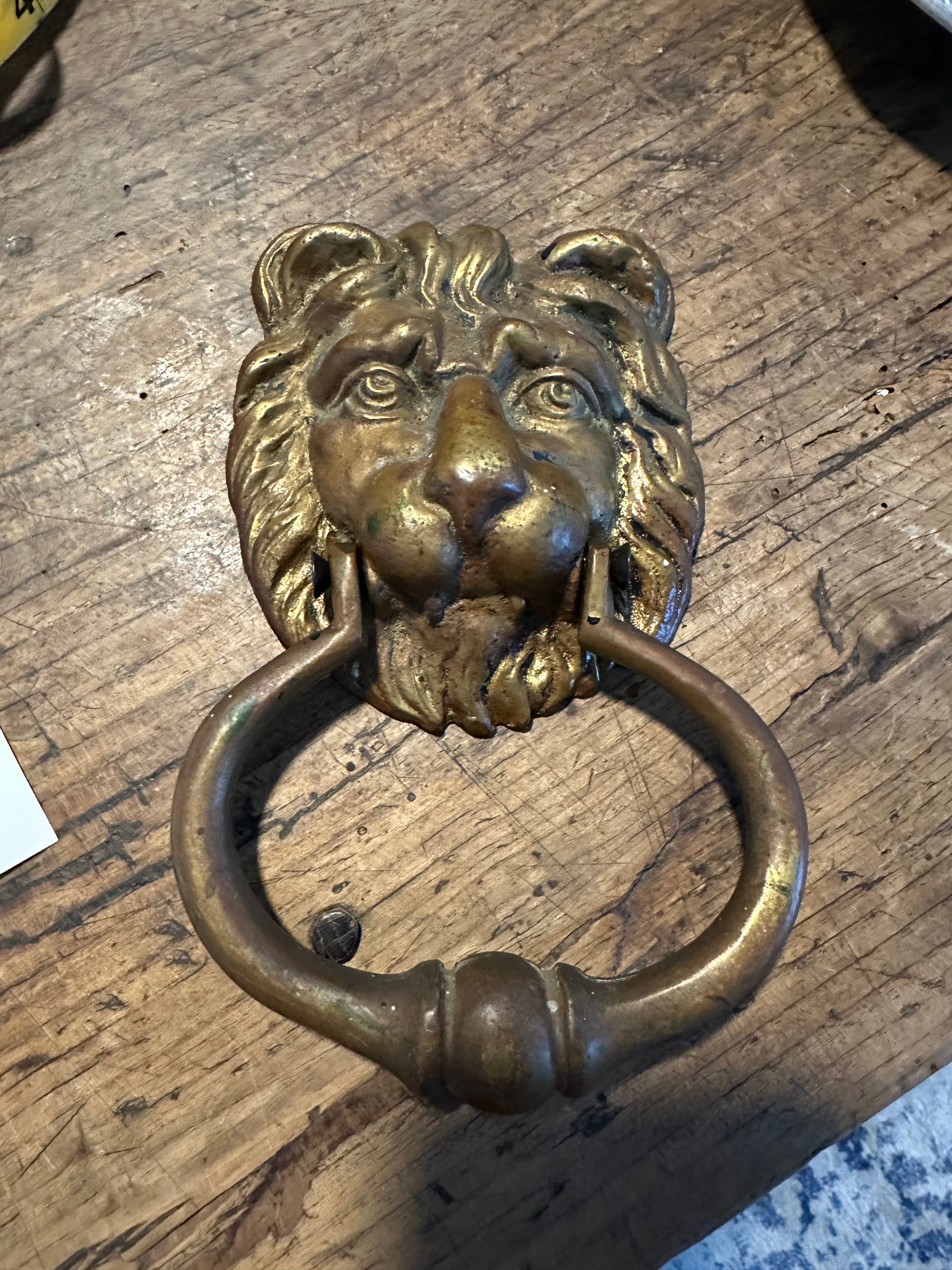 Victorian-Style Lion Head Brass Door Knocker