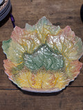 Vintage Majolica Leaf Plate – 11.5"