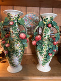 Pair of Vintage Italian Barbotine Majolica Vases – 19.25”