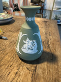 Vintage Wedgwood Sage Green Jasperware Vase – 5"