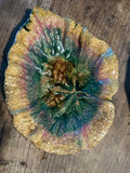Antique Gien Majolica Begonia Leaf Dish