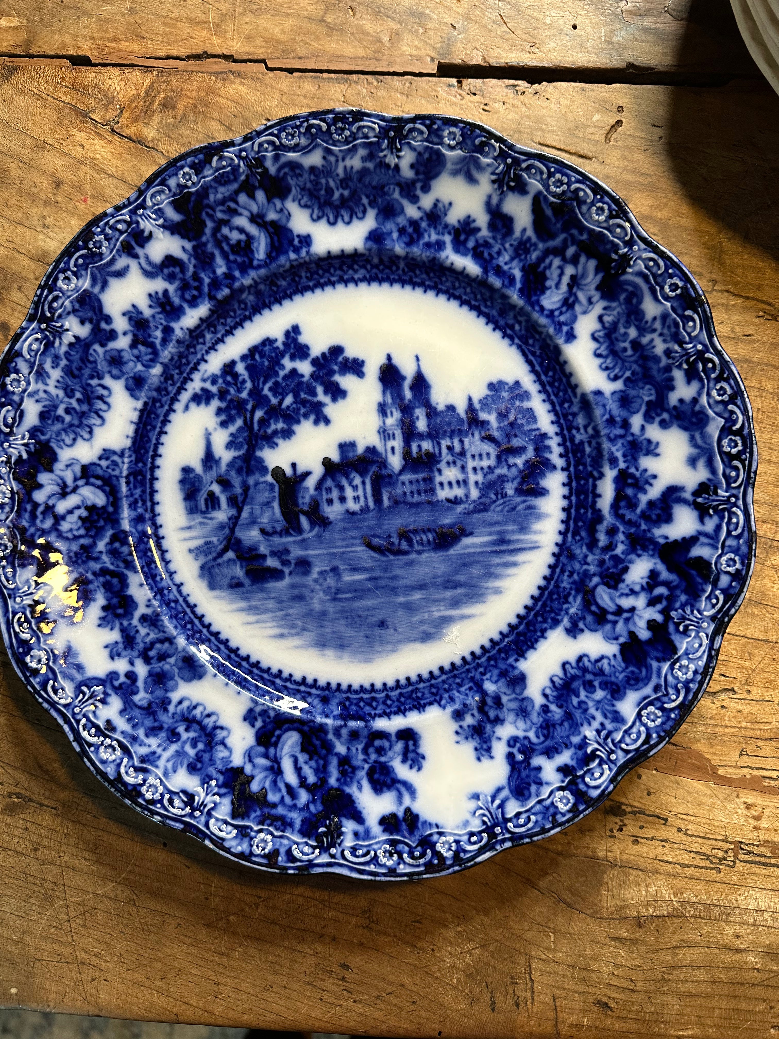 Antique F. Winkle & Co. TOGO Flow Blue Plate