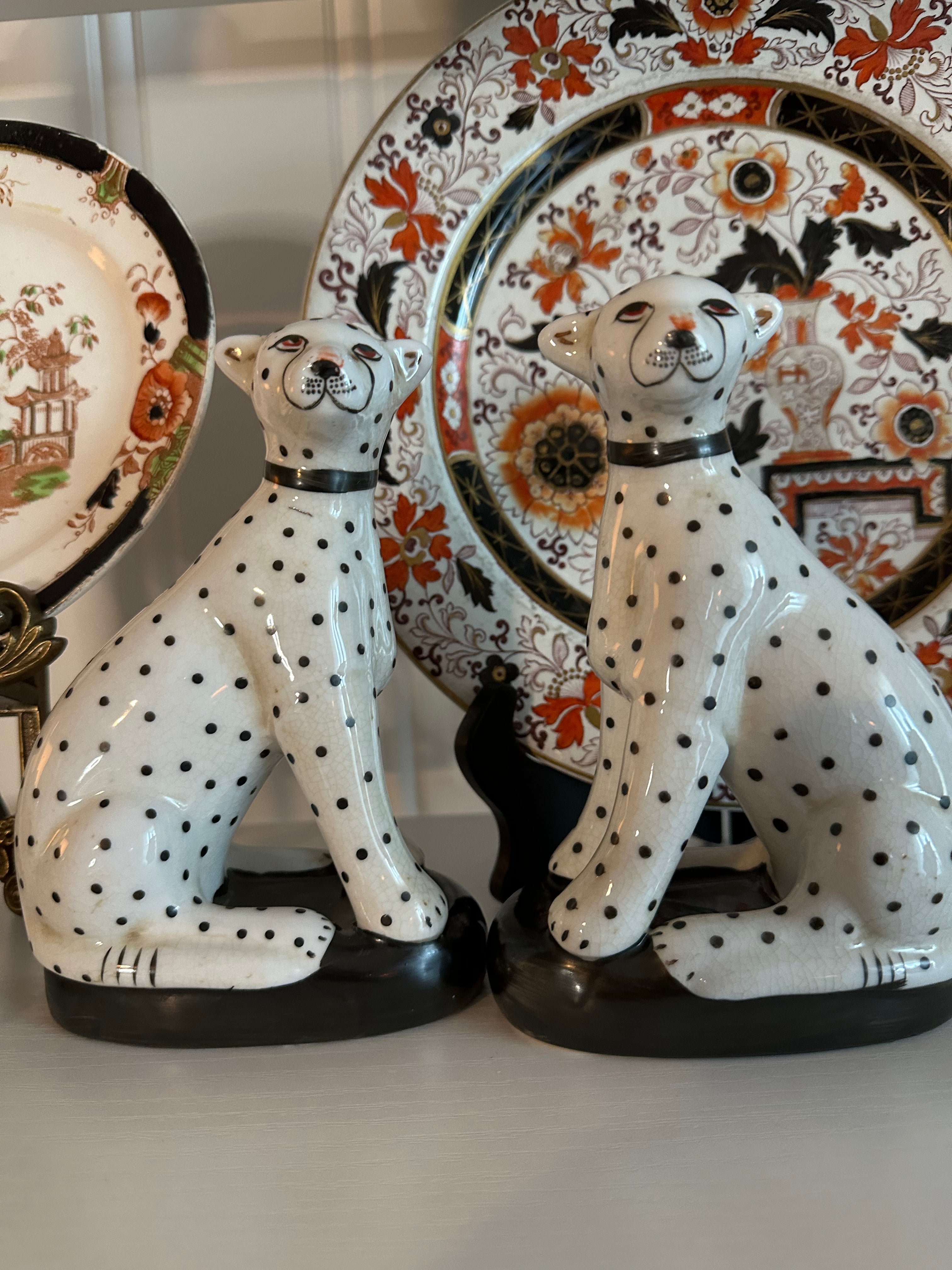 Vintage Ceramic Leopard Figurines – Pair
