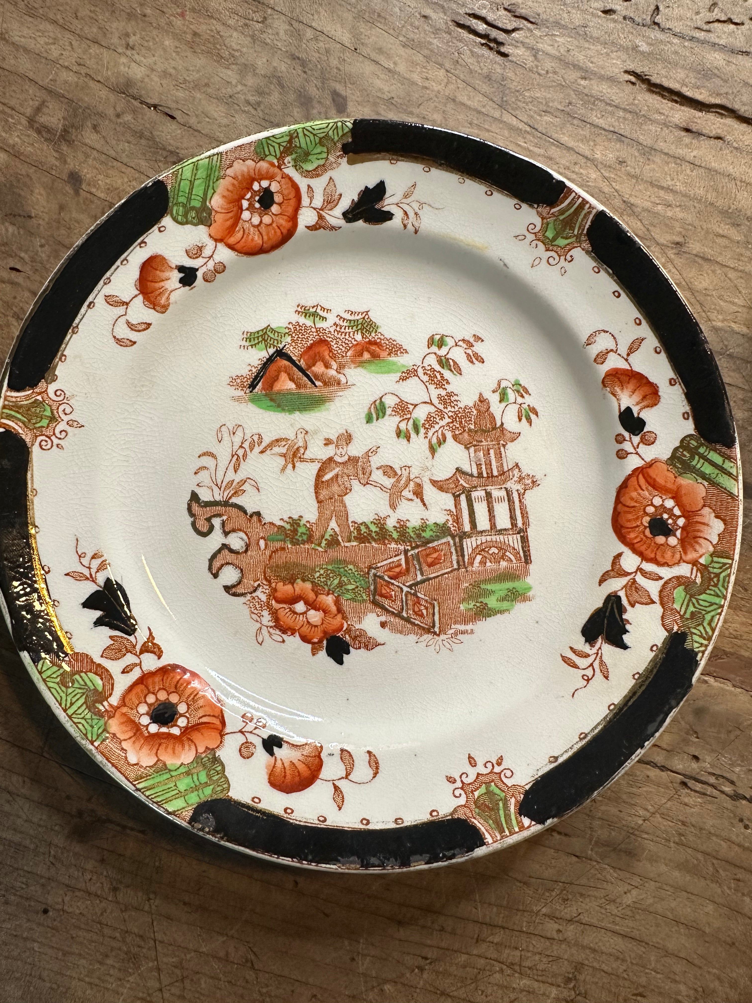 Antique Royal Staffordshire Imari Plate 7"