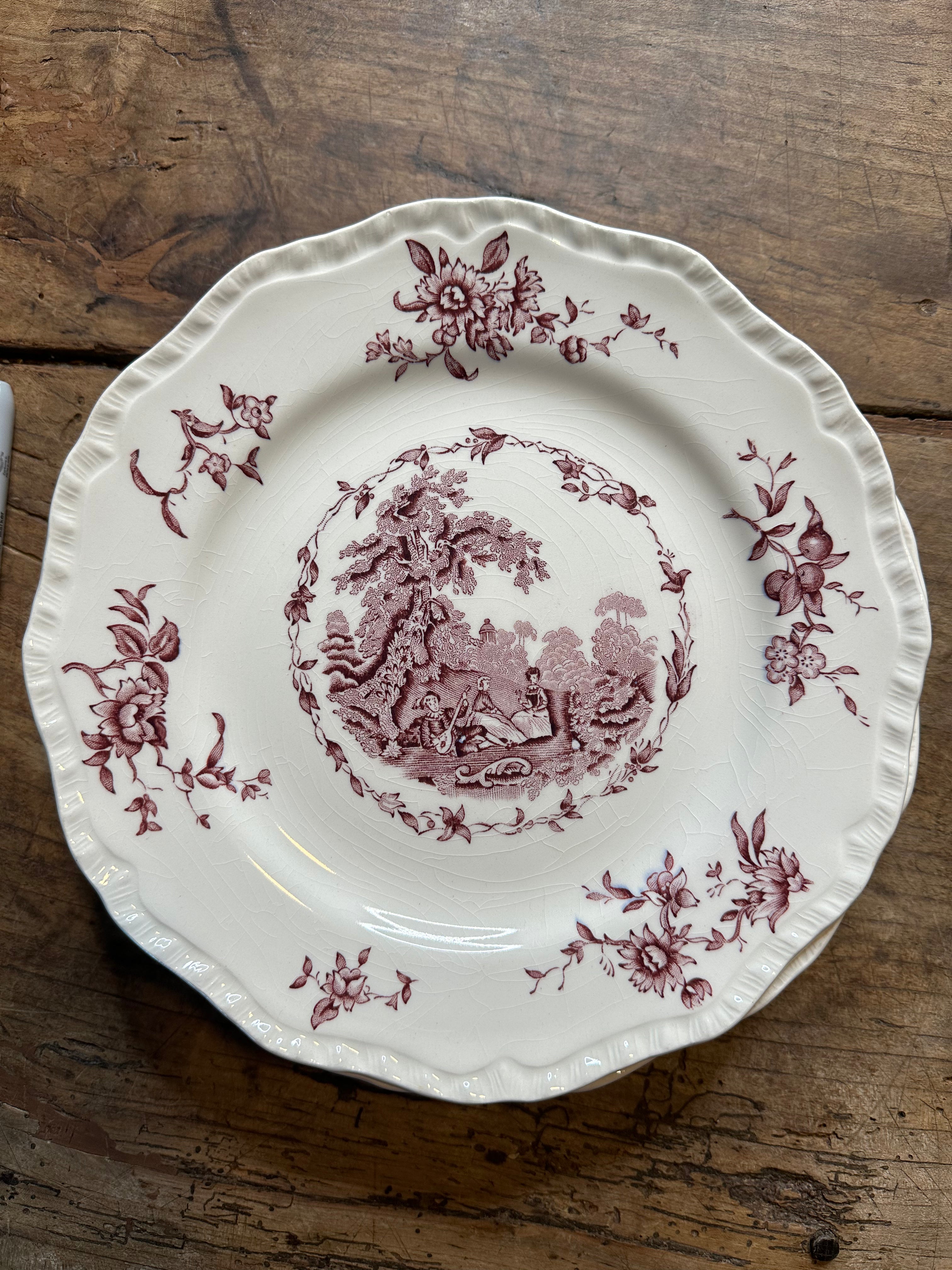 Vintage Mason’s Watteau Mulberry Transferware Plate