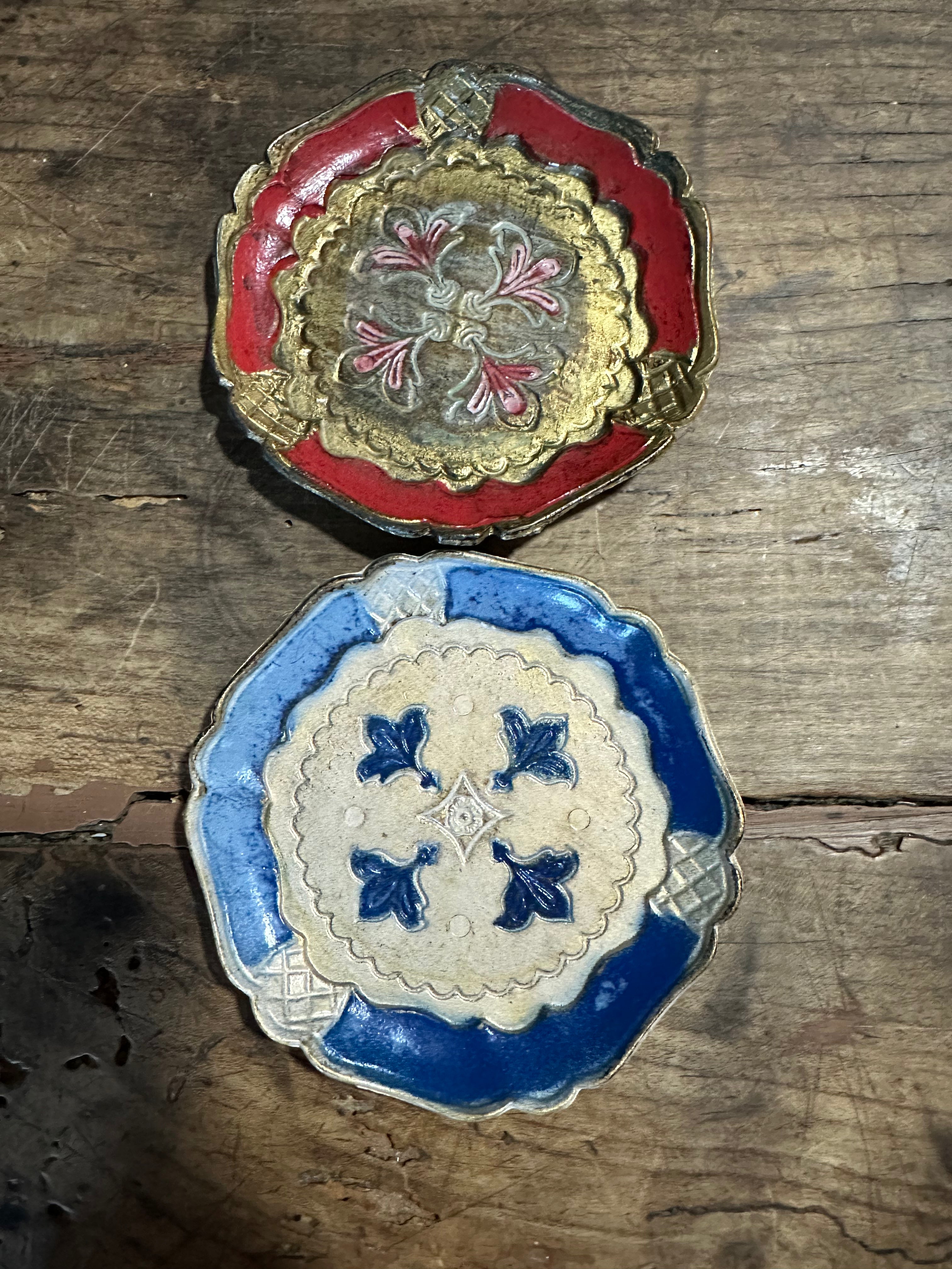 Vintage Florentine Coasters – Pair