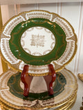 Vintage Royal O.E.G. Austria Green & Gold Scalloped Plate