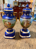 Pair of Vintage Erphila Czechoslovakian Lidded Urns