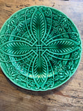 Antique Majolica Grape & Vine Plate with Scalloped Rim – 8 Inch
