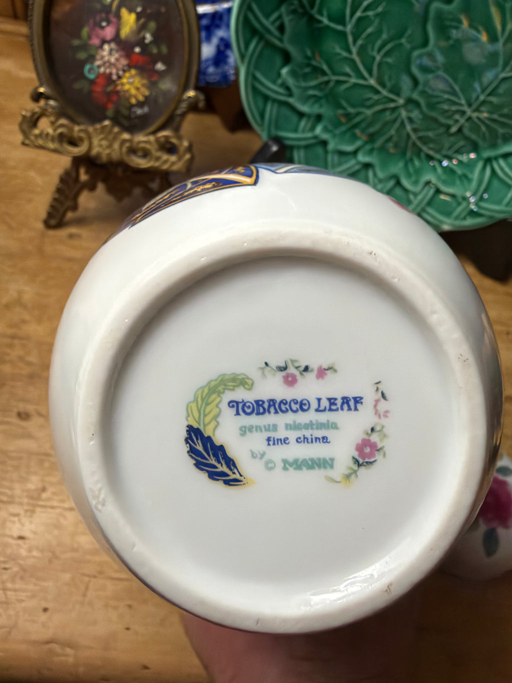 Vintage Seymour Mann Tobacco Leaf Porcelain Ginger Jar – 5"