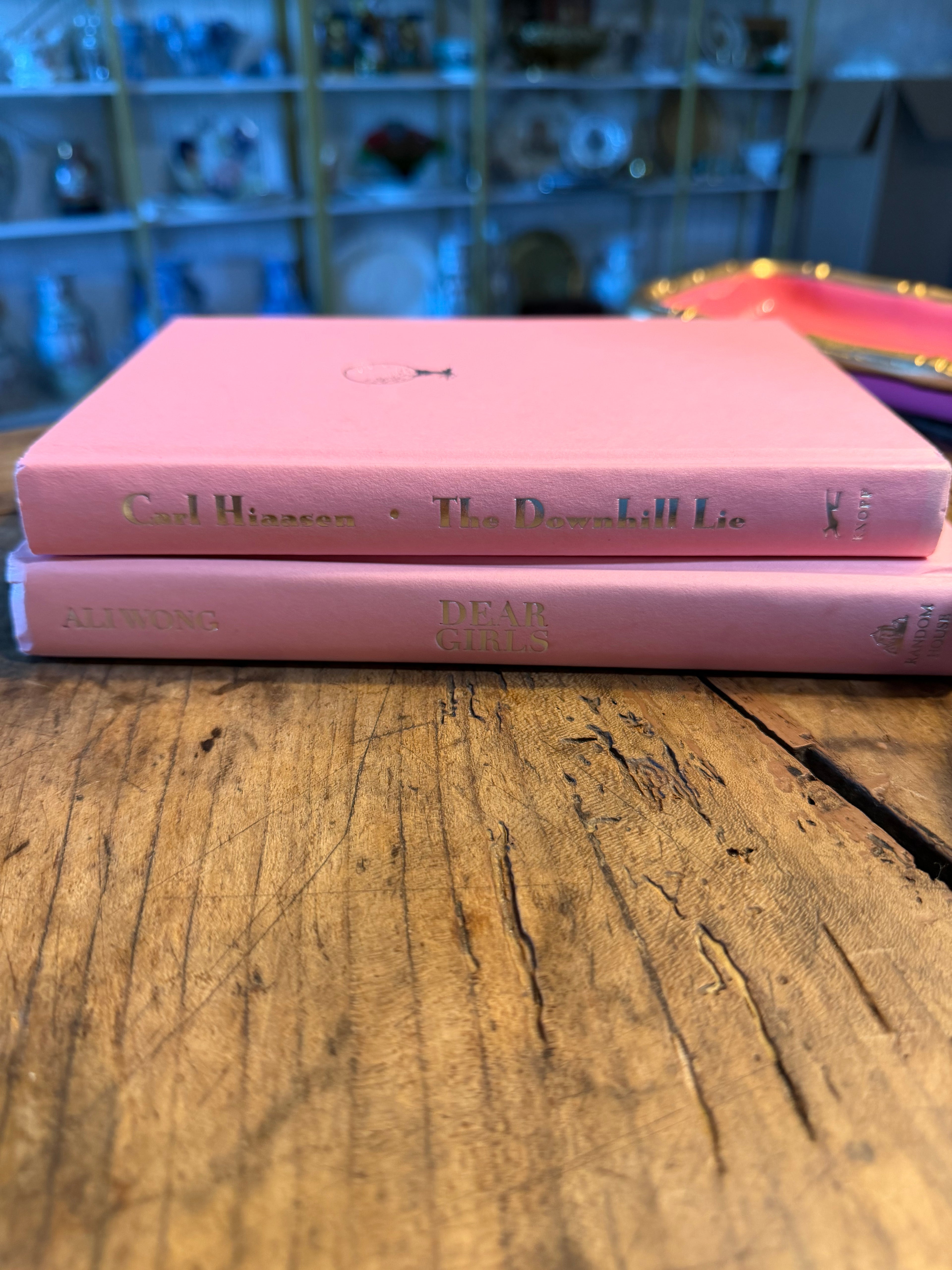 Decorative Light Pink Books — Set of Two