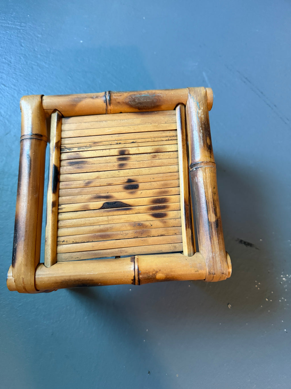 Burnt Bamboo Plant Stand or Decorative Riser
