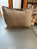 Peacock Alley Steel Gray Pillow with French Blue Trim – 17 × 13 Inches