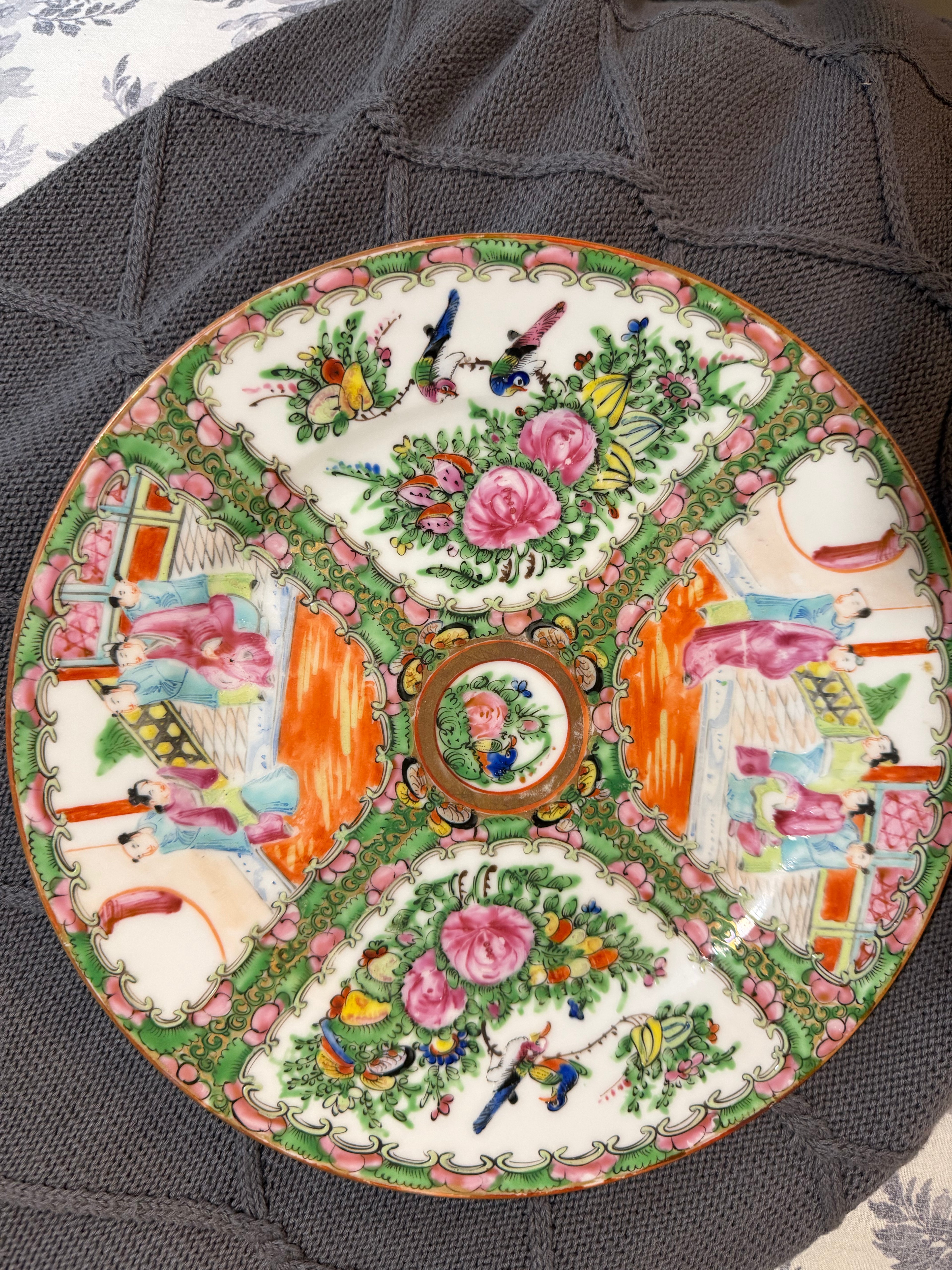 Antique Rose Medallion Plate – 9.75 Inches