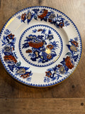 Antique Wedgwood Etruria Bullfinch Plate – Polychrome Floral Transferware, 10.5 Inches