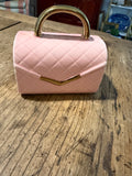 Pink Ceramic Purse with Gold-Gilded Handle