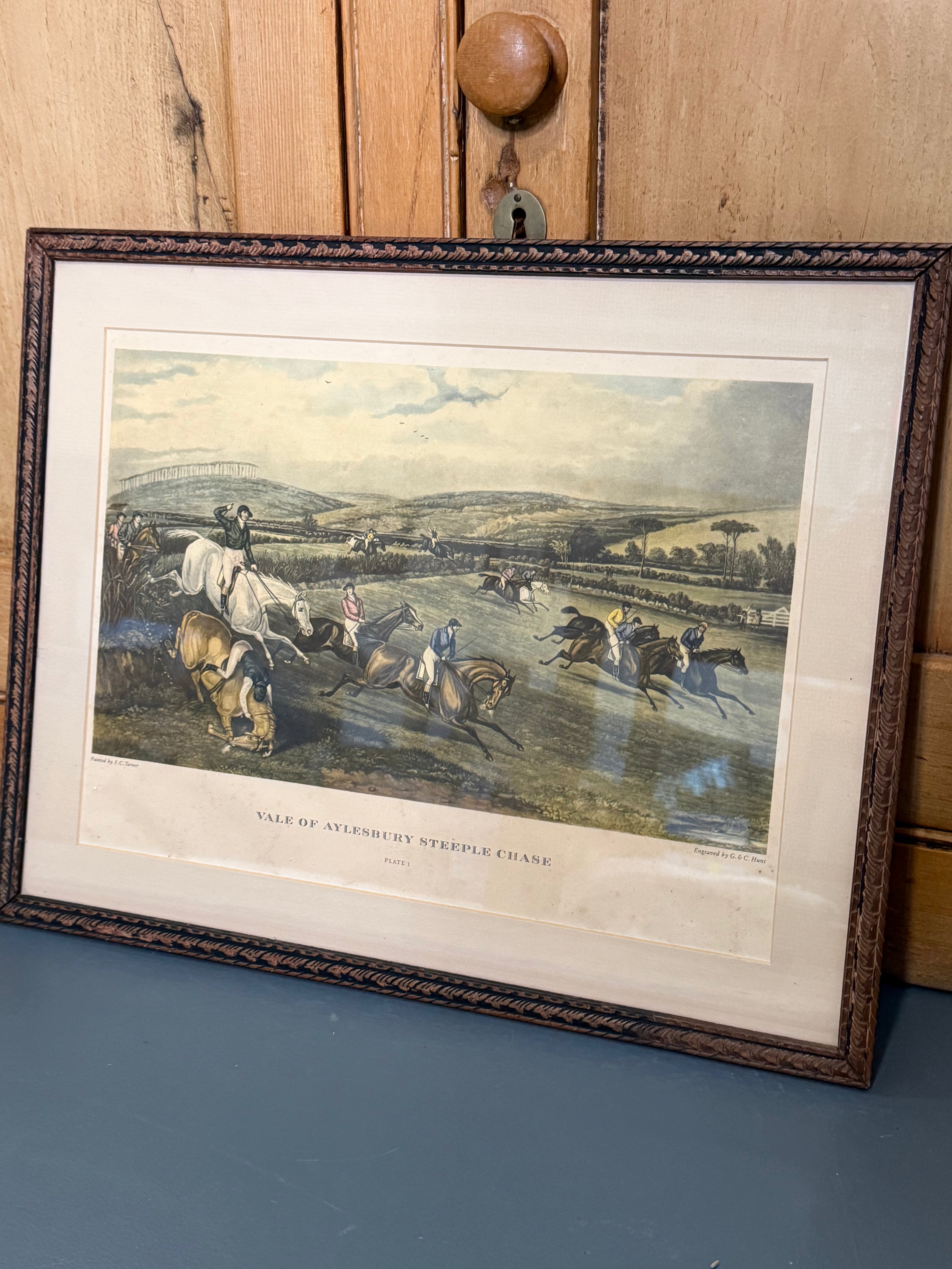 Vale of Aylesbury Steeplechase, Plate I — Framed Sporting Engraving