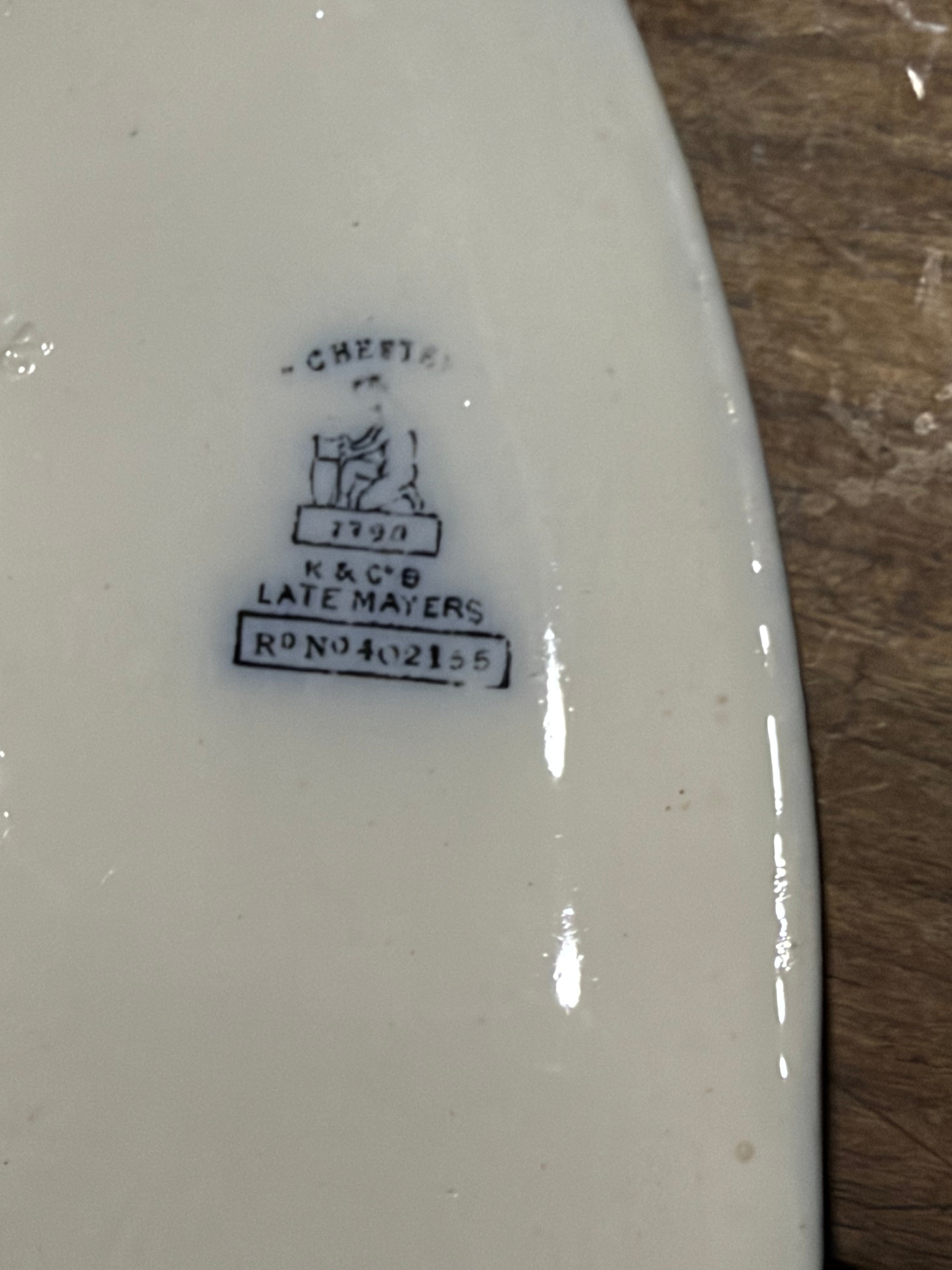 Antique Keeling & Co. Chester Black Transferware Soup Tureen — Circa 1902