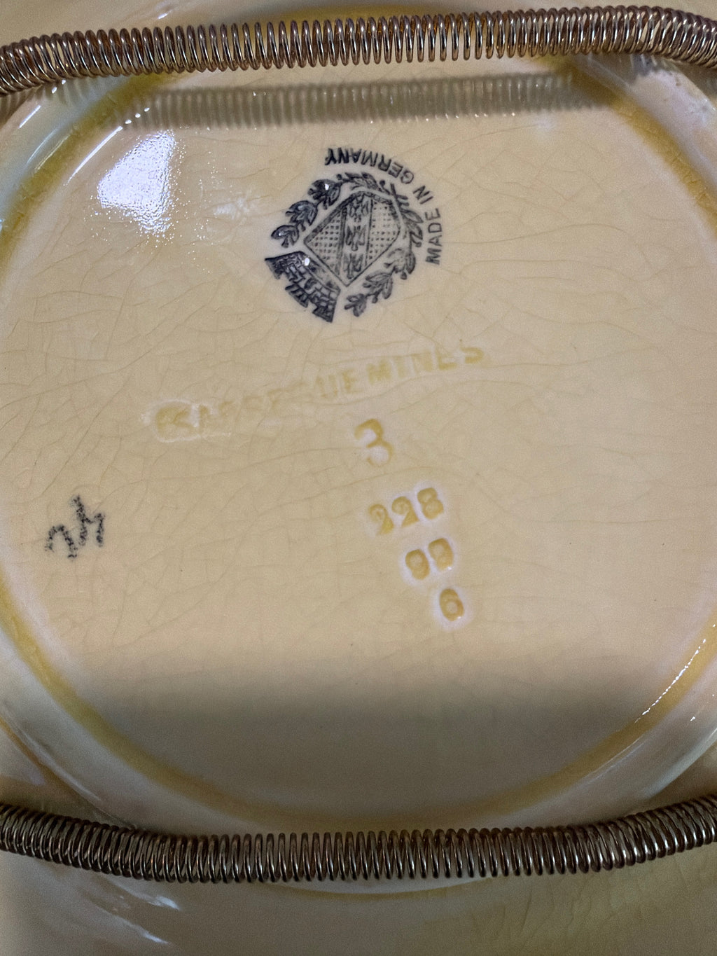 Antique Sarreguemines Majolica Grape Leaf Plate — Model 228 7.5"