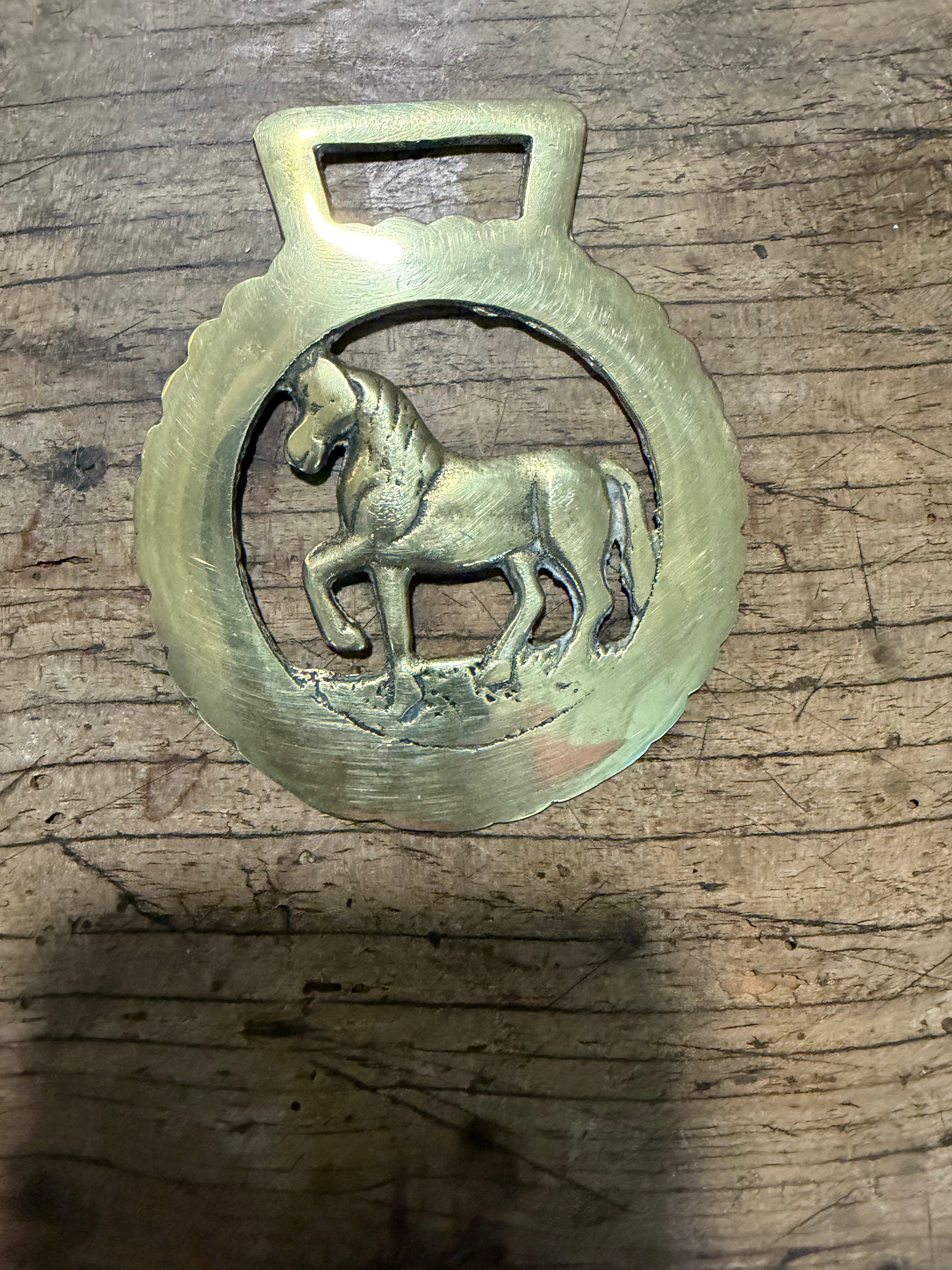 Solid Brass Horse Medallion