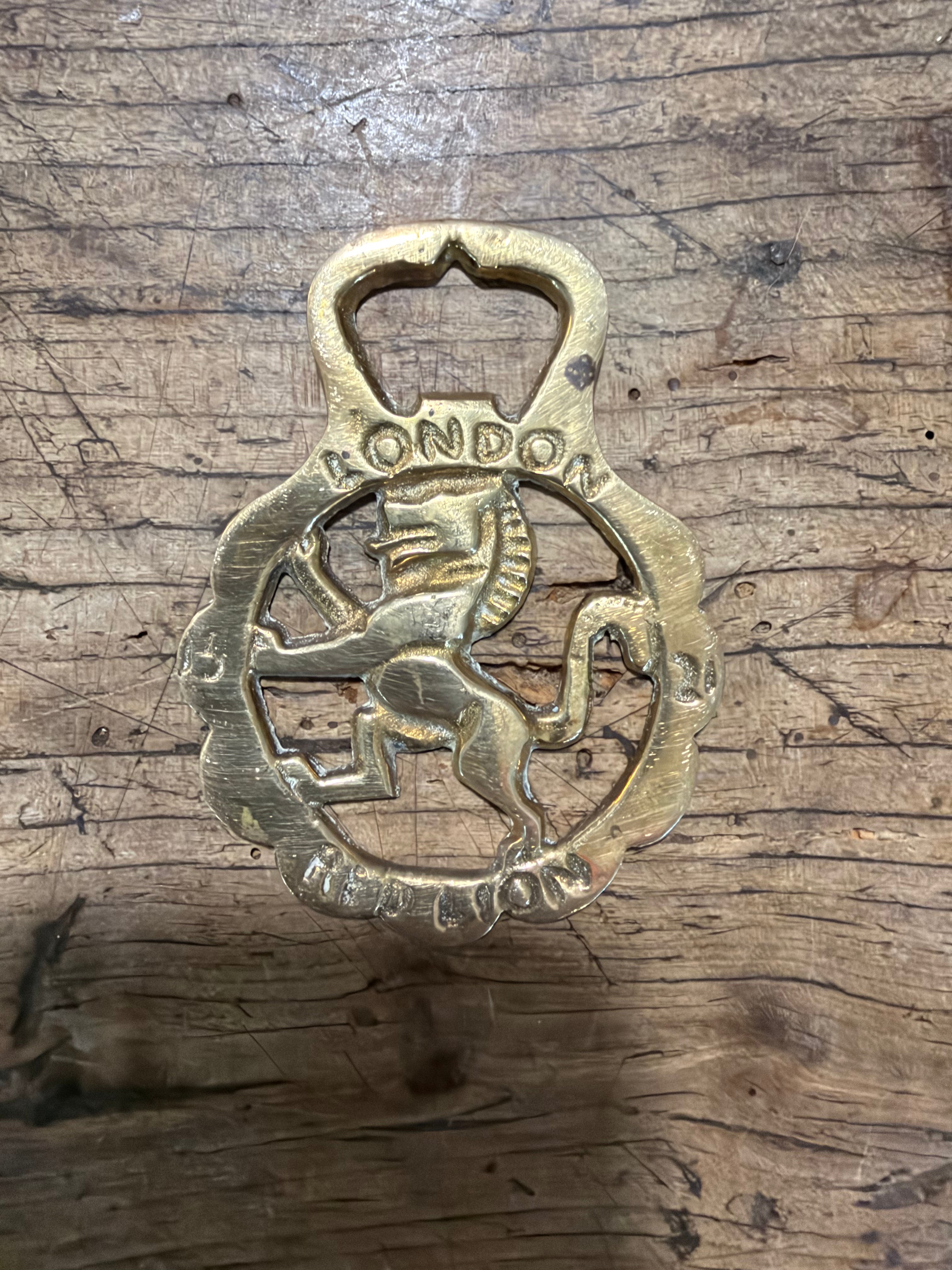Solid Brass Red Lion Medallion