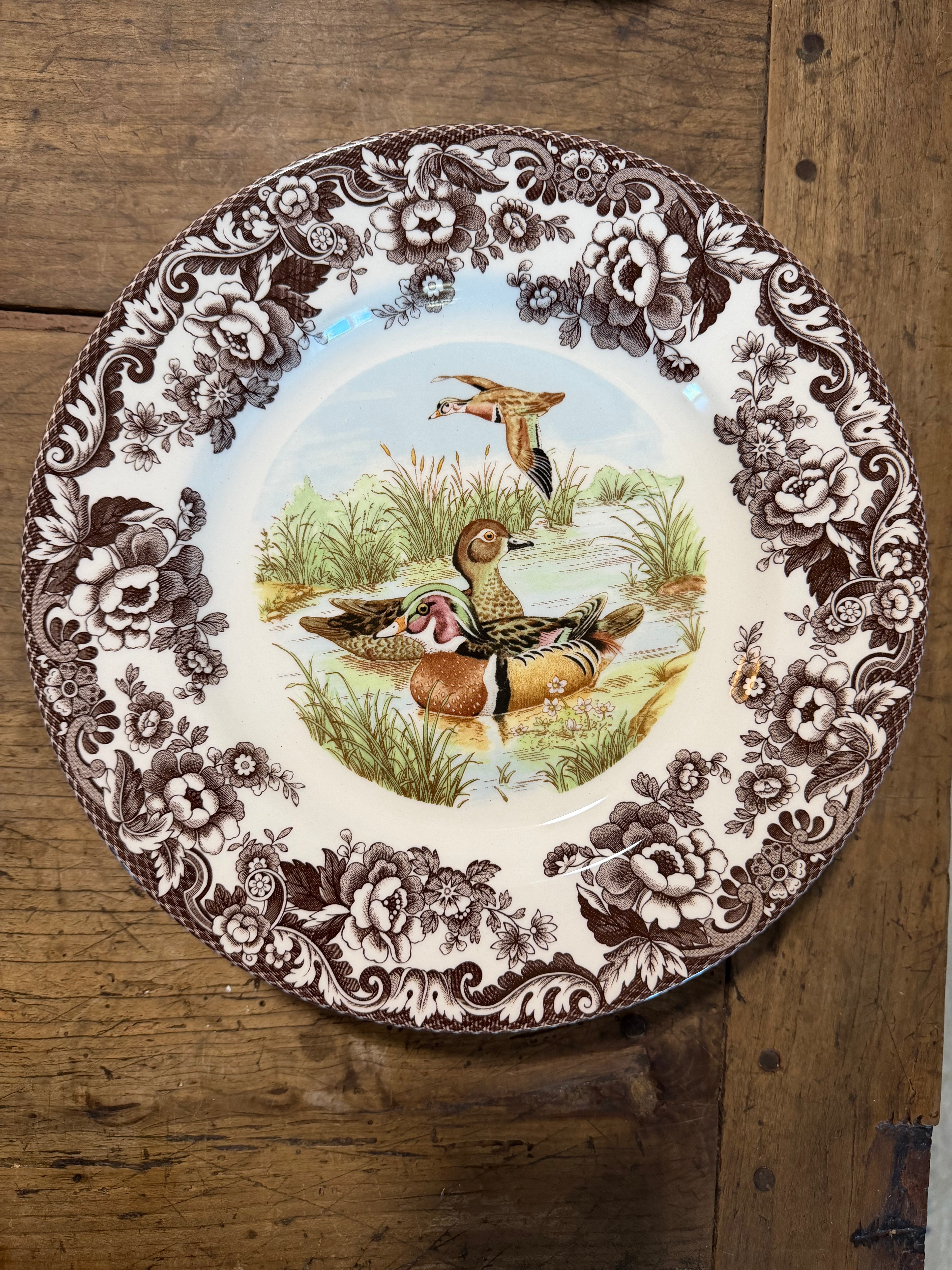 Spode Woodland Wood Duck Pair Dinner Plate — 10.5 Inches