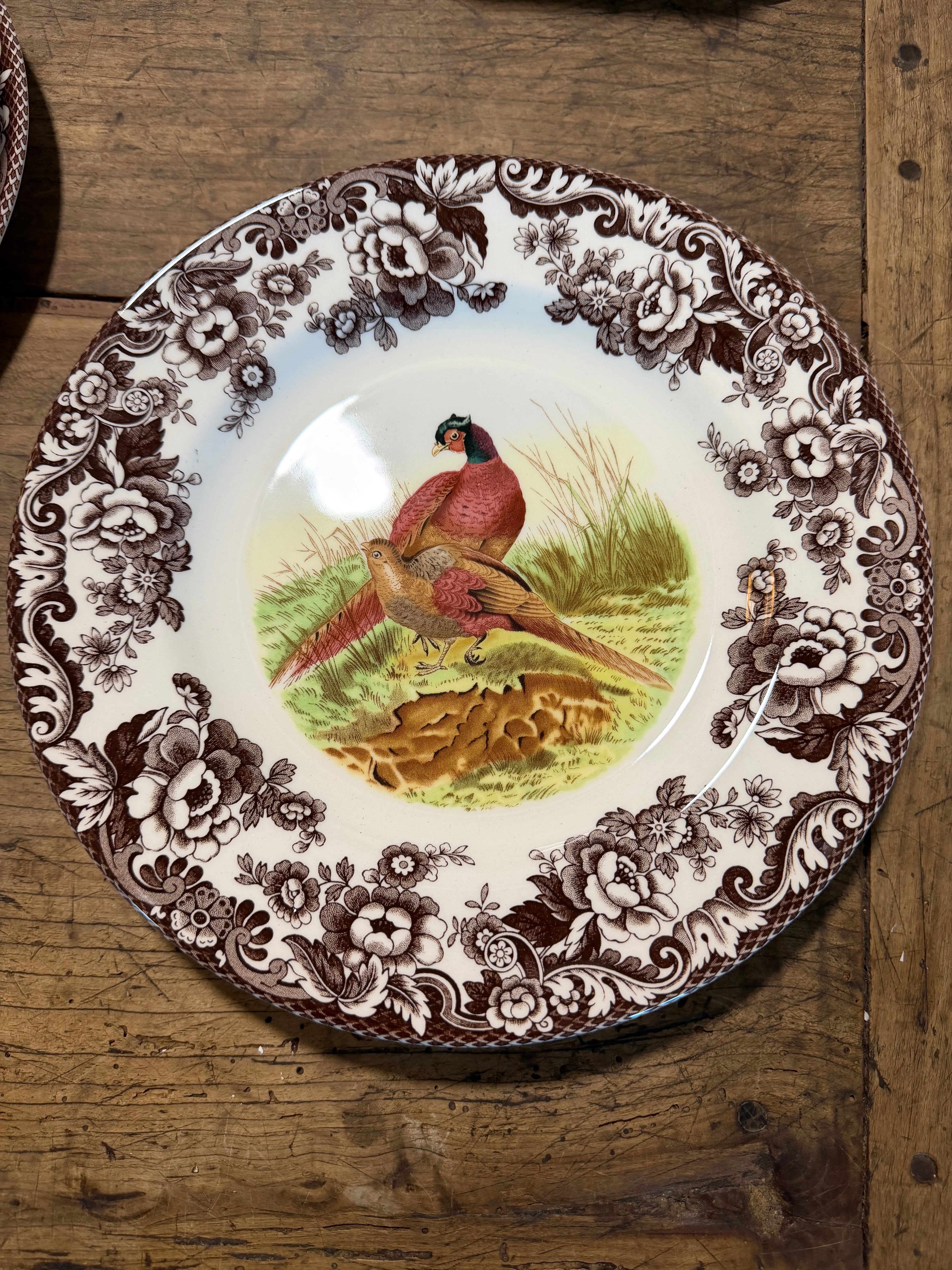 Spode Woodland Pheasant Pair Dinner Plate — 10.5 Inches