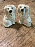 Old Staffordshire Confetti Poodles — Pair, 3 Inches Tall
