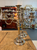 Vintage Silver-Plated Three-Light Candelabra Pair