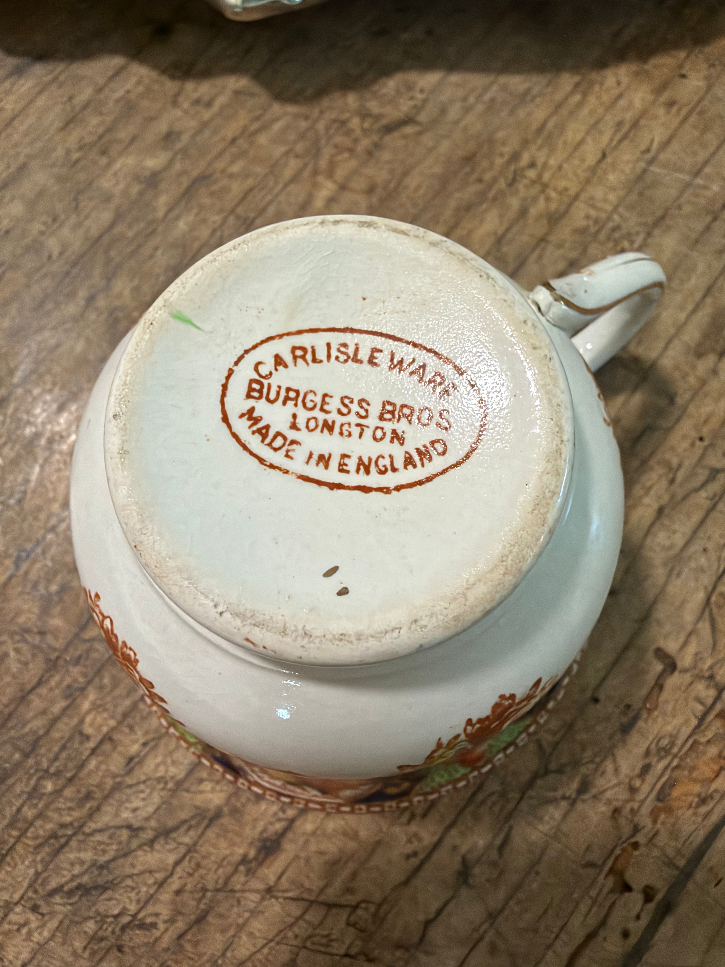 Vintage Burgess Brothers Carlisleware Imari Teacup and Saucer — Circa 1920s–1930s