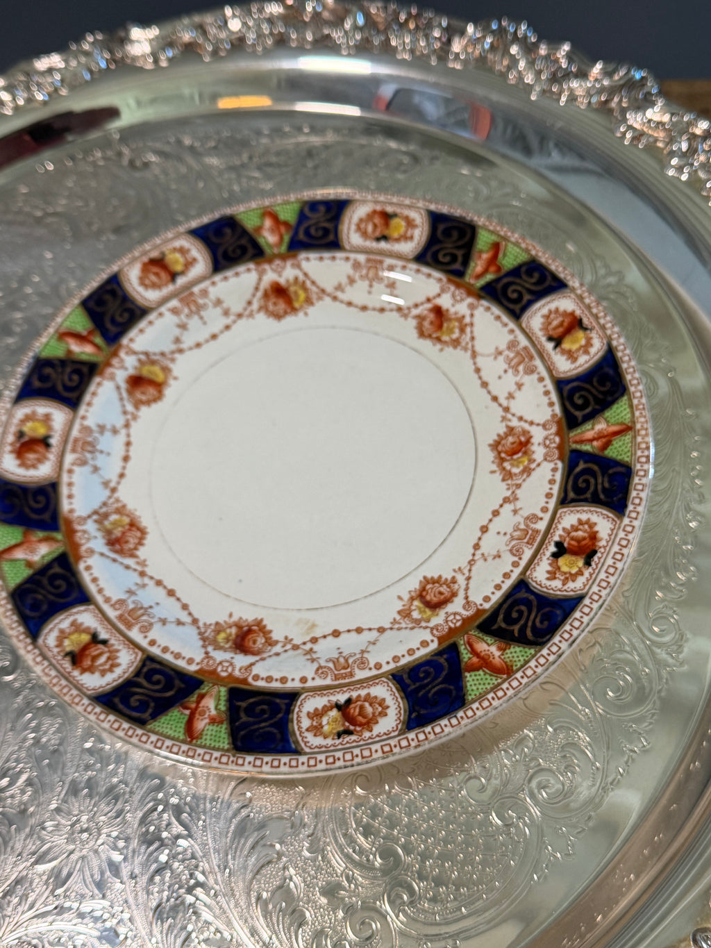 Antique Burgess Brothers Carlisleware Imari Salad Plate — 9”
