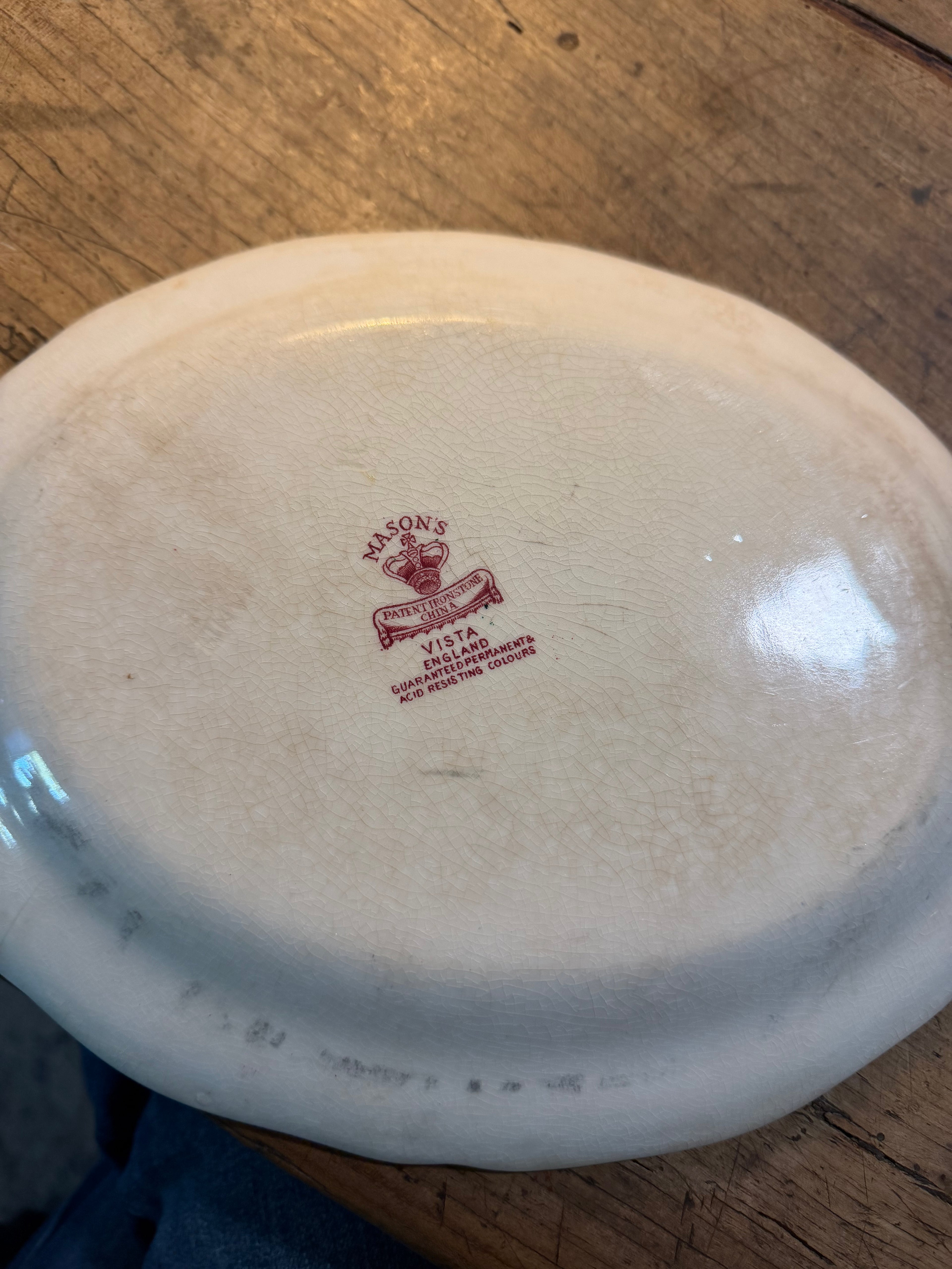 Vintage Mason’s Vista Red Transferware Platter – 11 Inches
