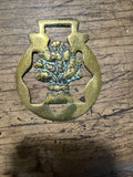 Horse Brass Medallion with Floral Arrangement Motif