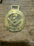 Scalloped Horse Brass Medallion with Figural Motif and Inscribed Dates