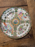 Antique Chinese Export Rose Medallion Porcelain Plate – 9.5 Inches