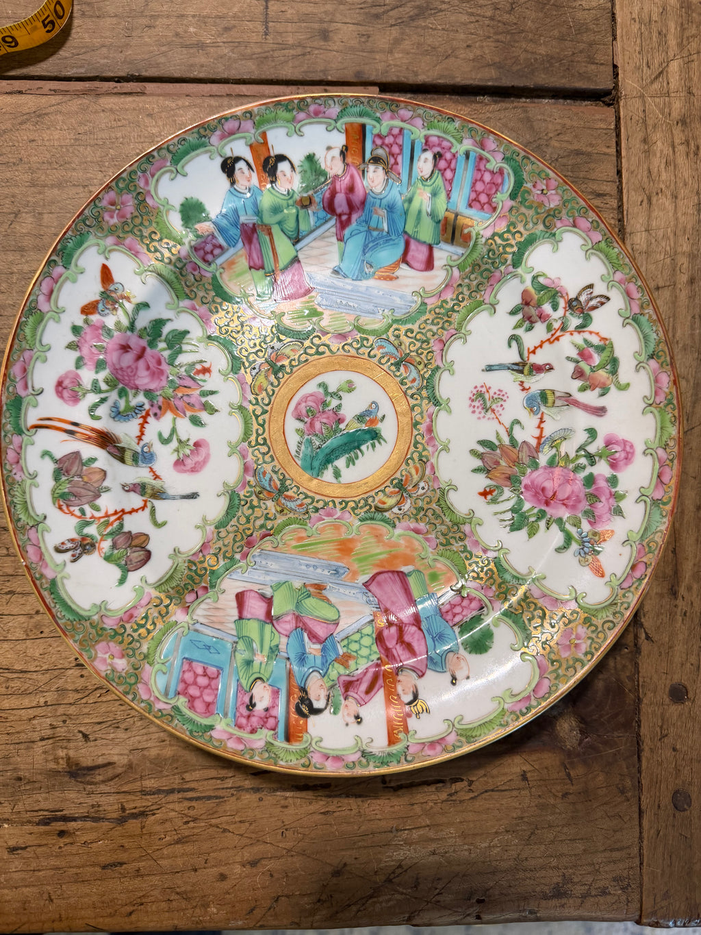 Antique Chinese Export Rose Medallion Shallow Bowl – 9.75 Inches