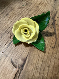 Vintage Herend Hungary Hand-Painted Yellow Rose Porcelain Figurine – 2 Inches