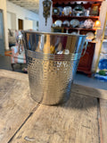 Hammered Silver-Tone Champagne Bucket with Ring Handles