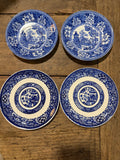 Vintage Blue and White Pagoda Saucers – Pairs