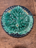 Antique Victorian Majolica Green Vine Leaf Plate – 8.5 Inches
