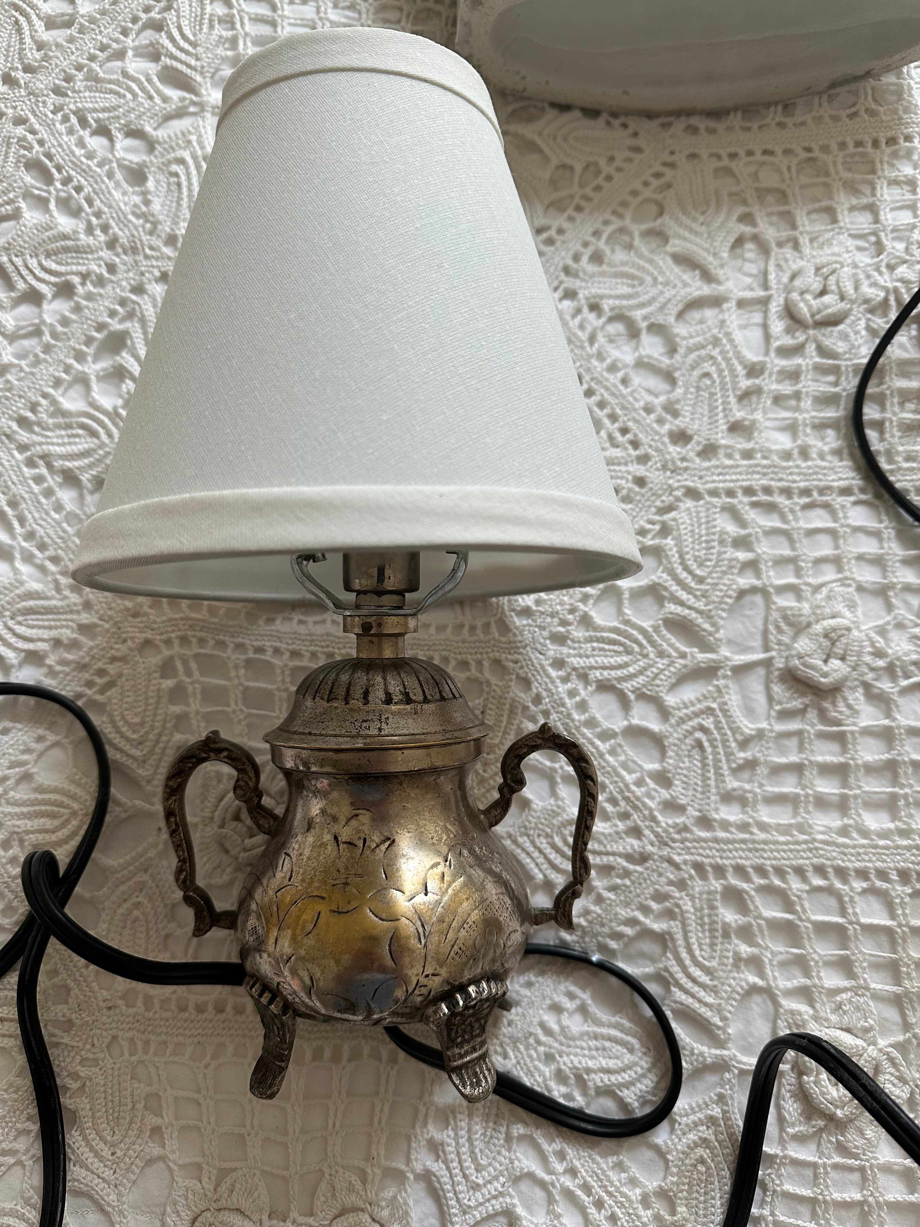 Silver Plated Sugar Bowl Lamp