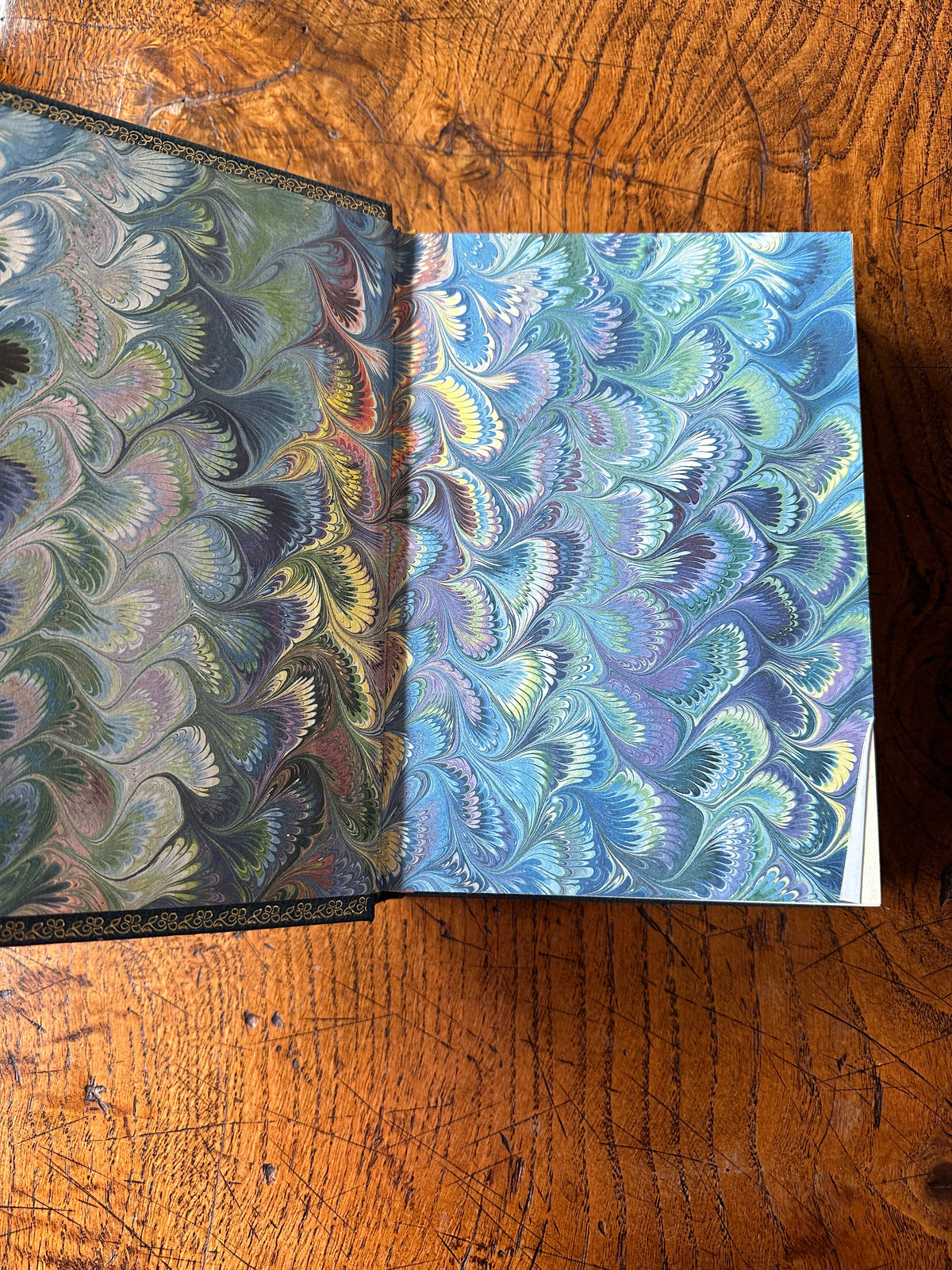 Vintage Blue Leather Bound Books | European Decorative Library Collection