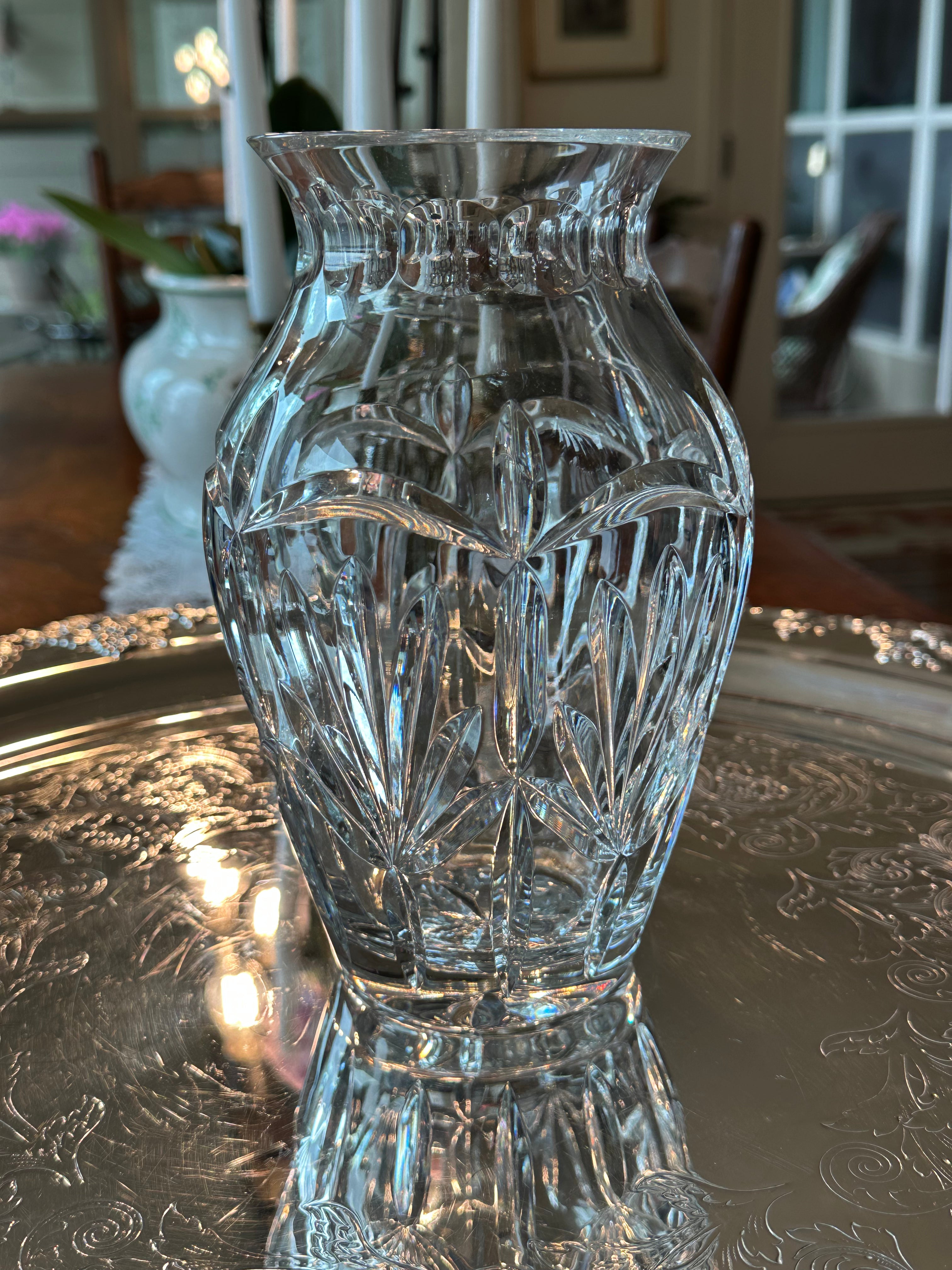 Vintage Cut Crystal Vase | Elegant Floral Cut Glass Vase | Traditional Home Decor