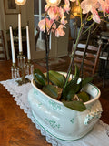 Antique British Green Transferware Foot Bath